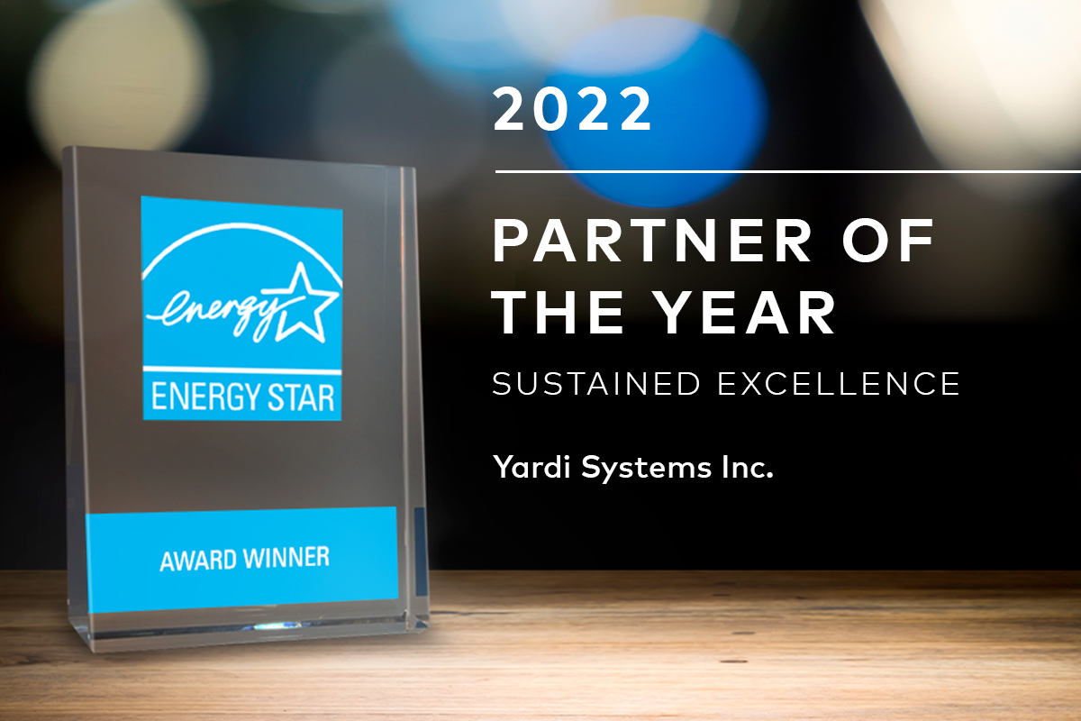 Yardi Award ENERGY STAR Partner Of The Year Sustained Excellence