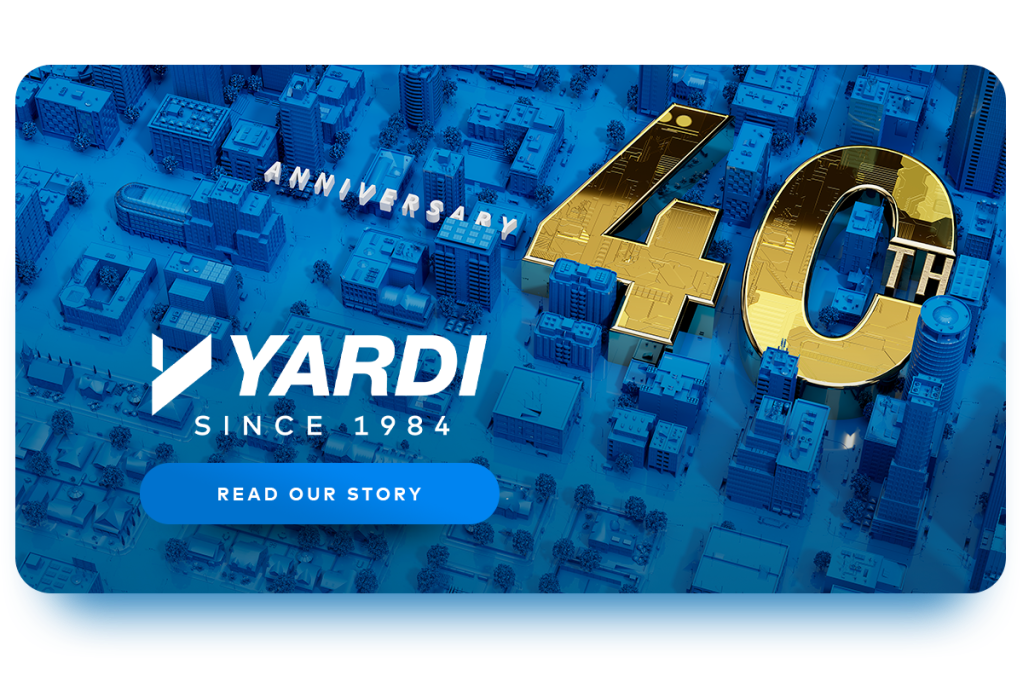 Yardi 40th Anniversary placard